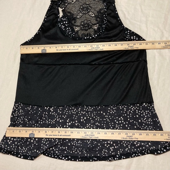 Julie's Closet Black and White Polka Dot Tiered Top | Lace Detail | Made in USA - Picture 6 of 10